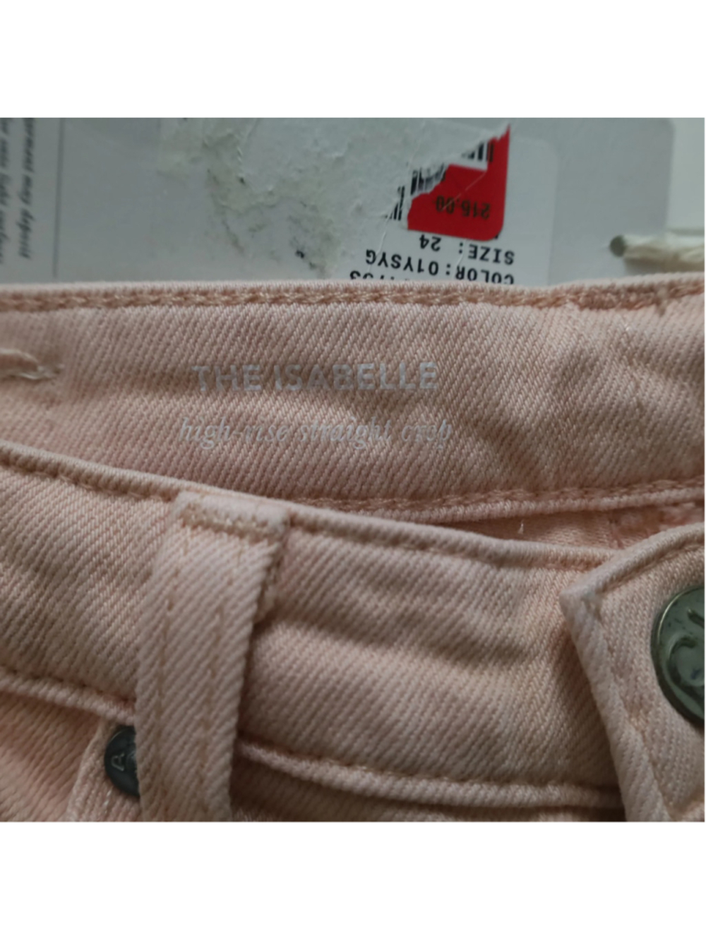 AG Jeans Isabelle High Waisted Cropped Jeans Pink Size 24 - Picture 6 of 12